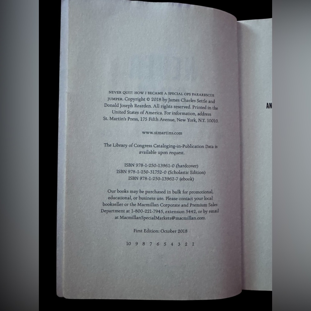 Book “Never Quit - How I Became A Special OPs Pararescue Jumper” - Picture 2 of 10